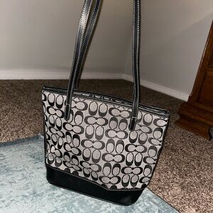 COACH Stylish Black and Gray Women's Tote Bag